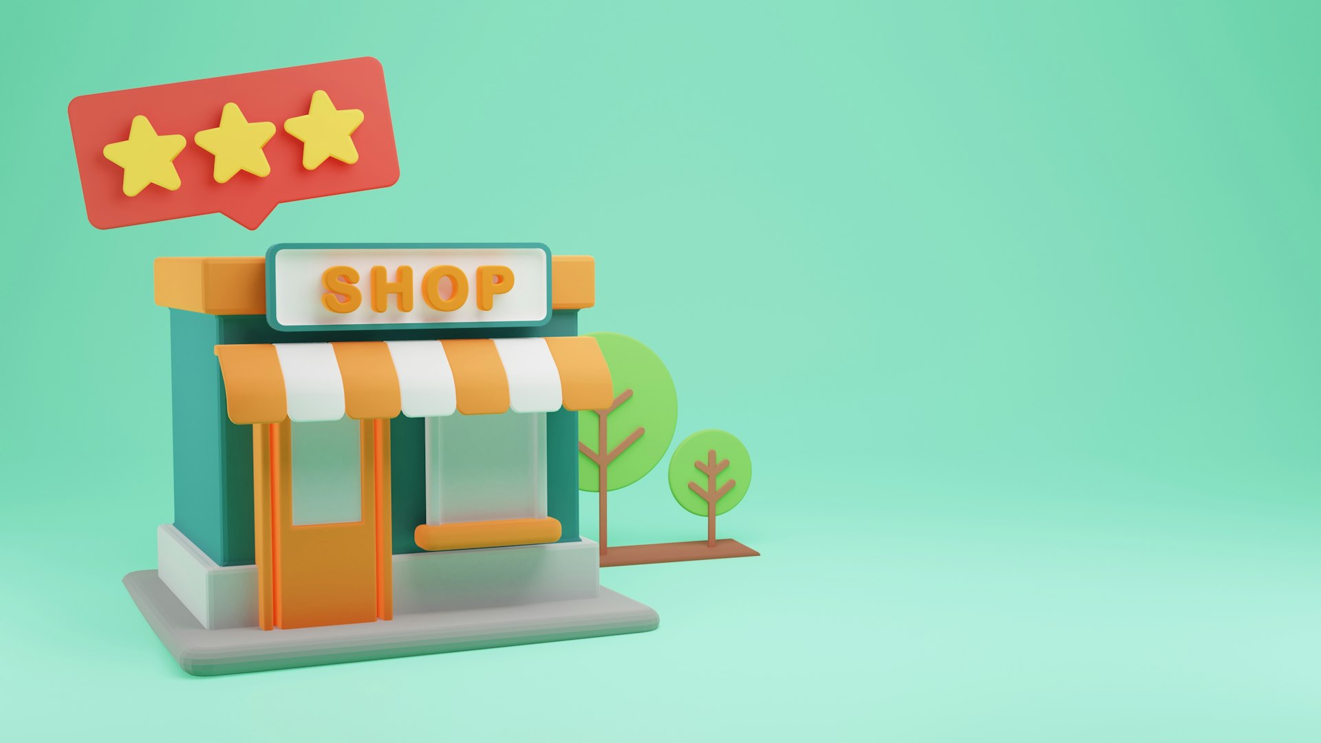 A small online toy store with a green background